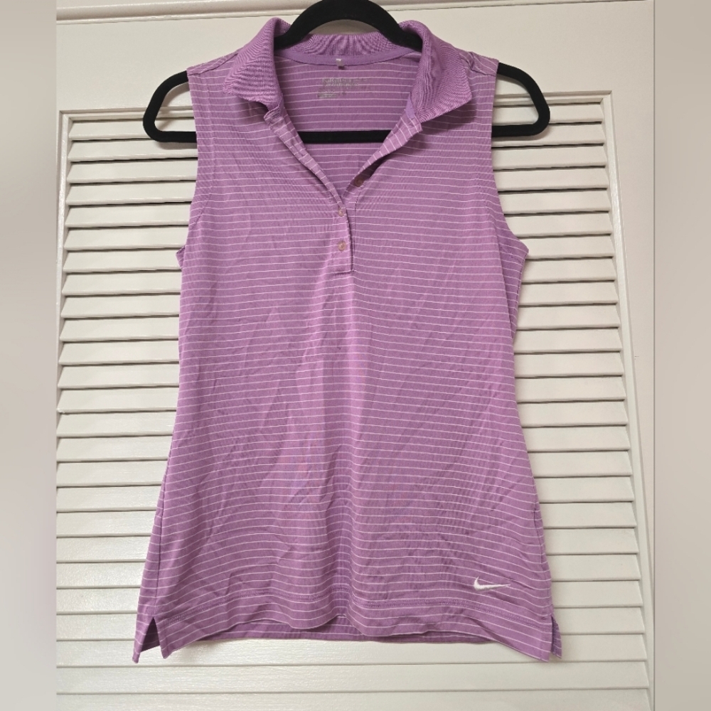 Nike - Golf Tour Performance Dri-Fit Activewear Striped Sleeveless Top